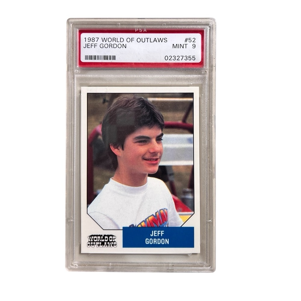 1987‎ World of Outlaws Jeff Gordon Rookie Card #52 PSA 9 MINT – NASCAR Racing